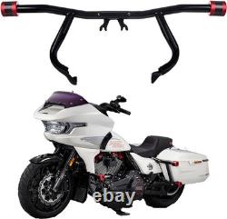 ProTek Front Red CNC with Carbon High Way Peg One Step Crash Bar For Harley