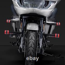 ProTek Front Red CNC with Carbon High Way Peg One Step Crash Bar For Harley