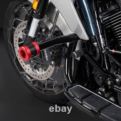 ProTek Front Red CNC with Carbon High Way Peg One Step Crash Bar For Harley