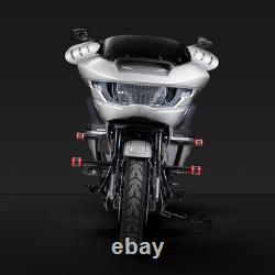 ProTek Front Red CNC with Carbon High Way Peg One Step Crash Bar For Harley