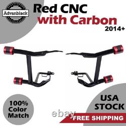 ProTek Rear Performance Red with Carbon Crash Bar Saddlebags Guards Fits Harley