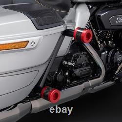 ProTek Rear Performance Red with Carbon Crash Bar Saddlebags Guards Fits Harley