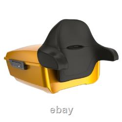 Prospect Gold King Tour Pack Pak Trunk Black Hinges Latch For Harley 97+