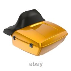 Prospect Gold King Tour Pack Pak Trunk Black Hinges Latch For Harley 97+