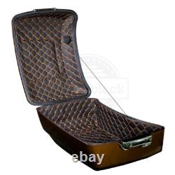 Prospect Gold King Tour Pack Pak Trunk Black Hinges Latch For Harley 97+