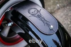 Rear Fender Bib Harley Davidson Black Road King Ultra Touring Skull Pinstripe