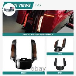 Rear Fender Fascia Extension Fit for Harley Touring Mudguard with LED Turn Signa
