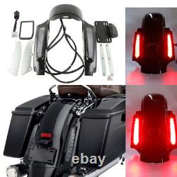 Rear Fender Fascia Set With LED Light For Harley Touring Road King Glide 09-13 US