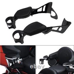 Rear Passenger Armrests With Drink Holder For Harley Touring Electra Glide 14-22