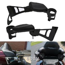 Rear Passenger Armrests With Drink Holder For Harley Touring Electra Glide 14-22