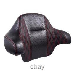 Red Stitching Raptor Wrap Around Backrest Pad For 14+ Harley King Tour Pack