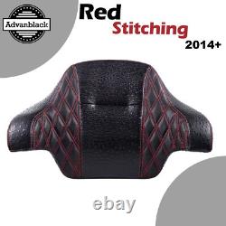 Red Stitching Raptor Wrap Around Backrest Pad For 14+ Harley King Tour Pack