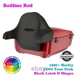 Redline Red King Tour Pack Pak Black Latch Fit 97+ Harley Road FLTRX