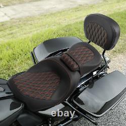 Rider Passenger Seat & Backrest Pad Fit For Harley Touring Glide 2009-Up 2021