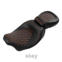 Rider Passenger Seat & Backrest Pad Fit For Harley Touring Glide 2009-Up 2021