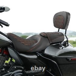 Rider Passenger Seat & Backrest Pad Fit For Harley Touring Glide 2009-Up 2021