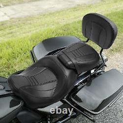 Rider Passenger Seat &Backrest Pad Fit For Harley Touring Road Glide 2009-2023