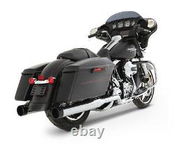 Rinehart 4 Xtreme True Dual Chrome with Black Tips Exhaust 09-16 Harley Touring