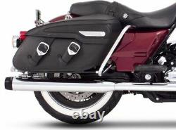 Rinehart Chrome 3.5 Slip-On Black Tip Mufflers Exhaust 1995-2009 Harley Touring