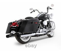 Rinehart Exhaust 3.5 True Duals Chrome Black End Caps for 95-08 Harley Touring