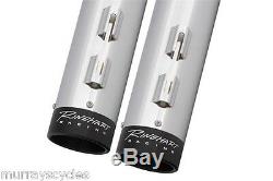 Rinehart Racing 4 Slip-on Mufflers Chrome Black Tip Harley Touring All 95-2015