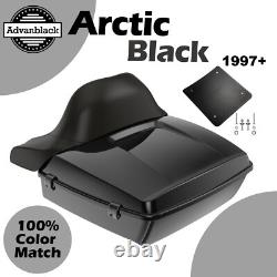 Rushmore Chopped Tour Pak Pack Wrap Around ARCTIC BLACK For Harley/Softail 97+