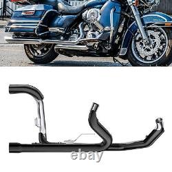 SHARKROAD Independent True Dual Exhaust for Harley 2017-Up Touring Black