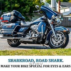 SHARKROAD Independent True Dual Exhaust for Harley 2017-Up Touring Black