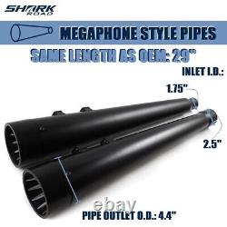 SHARKROAD Slip On Mufflers 4.4'' for Harley Touring 17-UP, Deep Rich Melody Tone