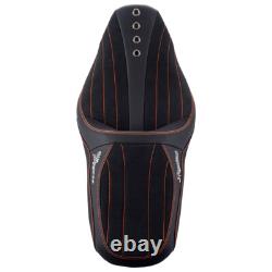 SIK Baggers Orange Stitching Seat For Harley Touring 2009-2023 by Advanblack