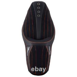 SIK Baggers Orange Stitching Seat For Harley Touring 2009-2023 by Advanblack