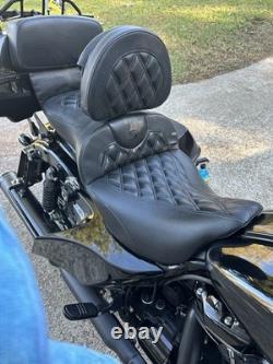 Saddleman Road Sofa 14-23 Harley Touring Motorcycle Black Leather