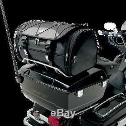 Saddlemen Black Rear Textile Deluxe Tour Pak Roll Bag Harley Davidson Touring