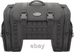 Saddlemen Black Textile Tactical Deluxe Cruiser Tail Bag for Harley Touring