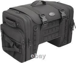 Saddlemen Black Textile Tactical Deluxe Cruiser Tail Bag for Harley Touring