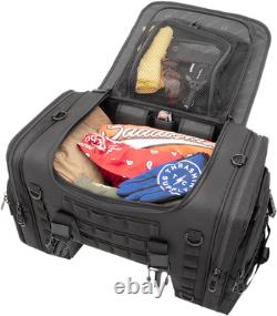 Saddlemen Black Textile Tactical Deluxe Cruiser Tail Bag for Harley Touring