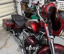 Saddlemen Roadsofa Burgundy Lattice Extended Gel Seat for 2008-24 Harley Touring