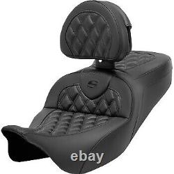 Saddlemen Roadsofa Seat with Backrest Lattice Stitch Carbon Fiber 08-23 Touring