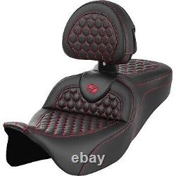 Saddlemen Roadsofa Seat with Backrest Red Honeycomb Stitch for 08-23 Touring