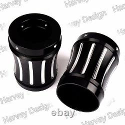 ShallowCut Exhaust Muffler Tips For Harley Touring FLH/T FLHX With Pipes 4