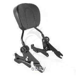 Sissy Bar Backrest Adjustable Docking Fit For Harley Touring Road Glide 14-2022