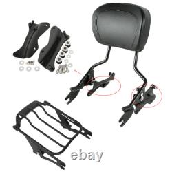Sissy Bar Backrest Luggage Rack Docking Fit For Harley Touring Models 2014-Up US