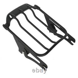 Sissy Bar Backrest Luggage Rack Docking Kit Fit For Harley Touring 14-Up Black