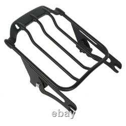 Sissy Bar Backrest Luggage Rack Docking Kit Fit For Harley Touring 2014-25 Black