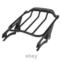 Sissy Bar Backrest Luggage Rack Docking Kit Fit For Harley Touring 2014-25 Black
