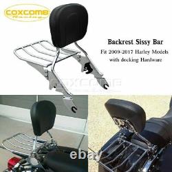 Sissy Bar-Passenger Backrest with Pad Rack For Harley Touring Road Glide FLTRX