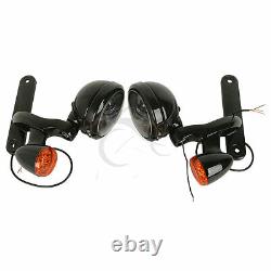 Spot Fog Light Bracket Turn Signal Fit For Harley Touring Electra Glide 94-21 US