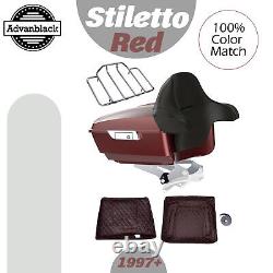 Stiletto Red King Tour Pack Pak Trunk Luggage For 1997+ Harley FLHR FLHXS FLTRX