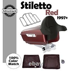 Stiletto Red King Tour Pack Pak Trunk Luggage For Harley FLHR FLHXS FLTRX 1997+