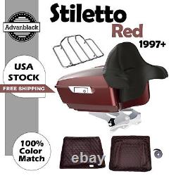 Stiletto Red King Tour Pack Pak Trunk Luggage For Harley FLHR FLHXS FLTRX 1997+